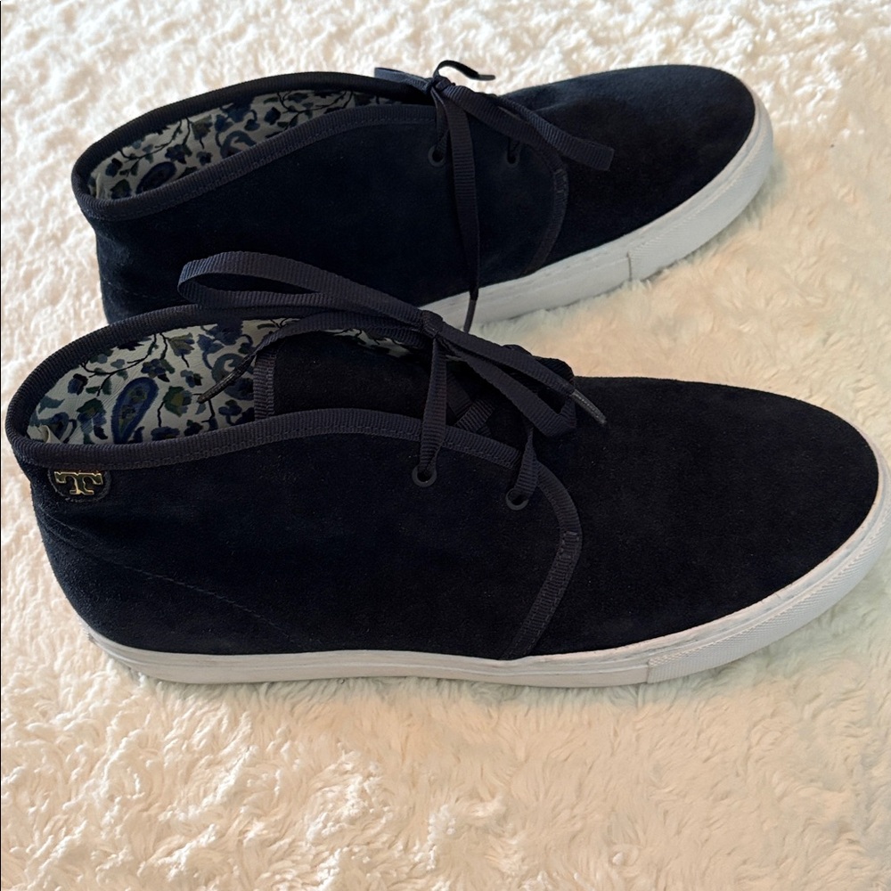 Tory Burch Suede Navy Ankle Booties (9.5)NWOT